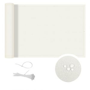 COOL AREA Brise Vue Balcon 90x600cm Imperm&eacute;able,Cache Brise Balcon Opaque UV R&eacute;sistant pour Exterieur Terrasse Jardin et Serre C&acirc;ble,Cream (MaojinEU, neuf)