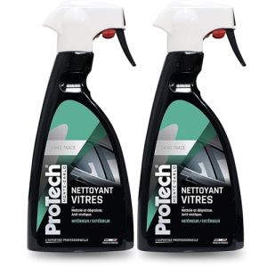 ProTechMC | 2x Nettoyant Vitres pour Voiture | Toutes Surfaces Vitrées Intérieures/Extérieures | Produit Lave Vitres | Dégraisse en Profondeur Sans Effet Gras | Propreté Durable | Made In France | 1L (Protech Services, neuf)