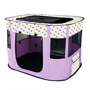 Floving Portable Chien Maison Animaux Cl&ocirc;ture Pliable Parc pour Animaux De Compagnie Salle De Livraison Chats Nid Chiot Maison Ferm&eacute; Chenil Animaux Tente (S/70 * 50cm, Violet) (KooMover, neuf)