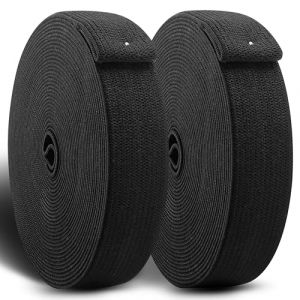 ✮Marque Fran&ccedil;aise✮-CZ Store&reg;- Elastique Couture 15 M (Lot DE 2|)|Largeur 20 MM|✮Garantie A Vie✮ Ruban Elastique Couture Vetement/Pantalon/Perruque- Elastique Noir et Blanc (-Noir/Noir-15 M) (CZ store, neuf)