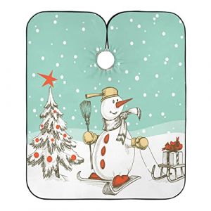 Bonhomme De Neige En Ski Robe De Coiffure Imperméable Blouse Coiffeur Antistatique Peignoir Coiffure Pour Coiffeurs Barber Salon 140X168Cm (guangzhouhongchenmaoyishanghanggerenduzi, neuf)