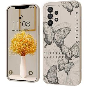 Coque Souple en Silicone Compatible avec Samsung Galaxy A52S/A52 4G 5G - [Motif Papillon] Housse de Protection Cr&eacute;ative Anti-Chute &Eacute;tui,Blanc (hdq EU, neuf)