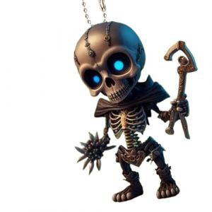 Xvilmaun Pendentif de voiture en acrylique 2D - Suspension de r&eacute;troviseur de voiture - Motif t&ecirc;te de mort - Accessoire de f&ecirc;te d'Halloween - R&eacute;troviseur de voiture - D&eacute;coration plate (qaociw, neuf)
