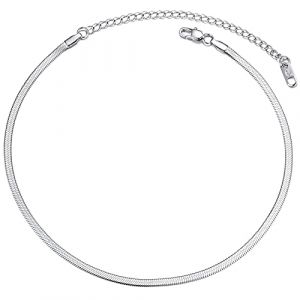 PROSTEEL Collier Court Femme Acier Inxoydable 3mm Chaîne Ras de Cou 32cm/41cm Choker à Maille Miroir Hip Hop Style (Prosteel Jewellery, neuf)