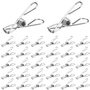 60 Pièces Pince a Linge Acier INOX, Pinces à Linge en Acier Inoxydable, Epingle a Linge, Pince à Linge INOX Metal pour Vêtements Serviettes Sacs à Collation Chaussettes Exterieur - 5 cm (Moyen) (Shenzhen Xingyu Lei Technology Co., neuf)