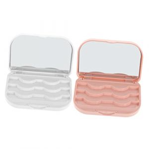 FOMIYES Boîte de Rangement pour Faux Cils 3D Lot de 2 Étuis Pratiques en Plastique Imperméable Organiseur pour Maquillage Protection des Faux Cils (Family&Personal, neuf)