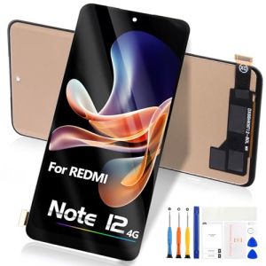 Kit Écran LCD pour Xiaomi Redmi Note 12 4G - pour Redmi Note 12 4G LCD Écrantactile pour Redmi Note 12 LCD Display 23021RAAEG 23021RAA2Y 23027RAD4I Numériseur Assemblée Noir avec Kits (BOMIKO, neuf)