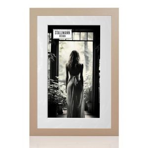Stallmann Design Cadre photo avec passe-partout 60 x 80 cm (image 50 x 70 cm) - Couleur : gris - Baguette de cadre de 30 mm d'&eacute;paisseur (Stallmann Design, neuf)