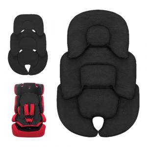 bechoanigel Coussin universel pour b&eacute;b&eacute;, r&eacute;ducteur de si&egrave;ge pour nacelle, coussin anti-transpiration, avec soutien de la t&ecirc;te et du corps, pour nacelles, poussette et chaise haute (noir) (gzhzsm-shop, neuf)