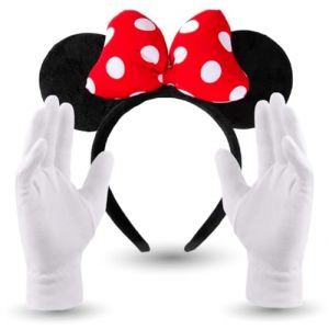 Set de 5 Costumes d'oreilles de Minnie Mouse avec des Gants et des Oreilles de Souris pour Les Femmes Lors du Carnaval et du Mardi Gras (5 pièces) (TK Gruppe GmbH, neuf)