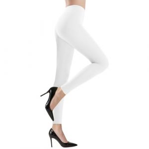 Alaoo Leggings Colorés des Années 80, Leggings de Fête sans Couture, Collants de Danse sans Pieds, Convient pour Le Cosplay, Halloween, La Danse, La Soirée Disco, Blanc (Alaoo, neuf)
