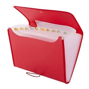 D.RECT 5590 - Trieur Extensible 12 Poches A4 | Extensible Classeur Documents | Accord&eacute;on Classeur Pochettes Porte-documents rouge (DVDMAX-FR, neuf)