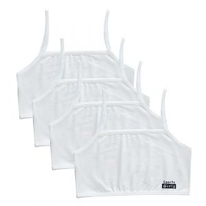 4Pcs Filles Soutien-Gorge en Coton Jeune Fille Brassiere sans Fil Gilet sous-V&ecirc;tements Bustier Fille Soutien-Gorge De Sport Uni Crop Tops Haut Bandeau Lingerie 8-12 Ans (Uposao, neuf)