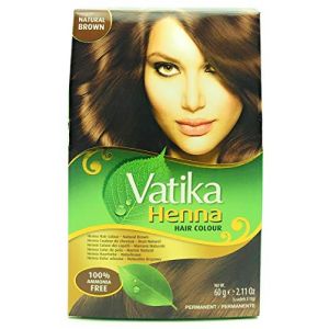 Dabur Vatika Henna Hair Colour Permanent Natural Brown 6 x 10 g (total - 60 g) (Trinovi, neuf)