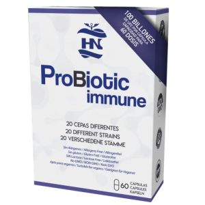 Probiotique Flore Intestinale. 100 milliards d'UFC 20 souches probiotiques 60 gélules gastrorésistantes Lactobacillus gasseri Lactobacillus rhamnosus probiotiques pour hommes et femmes (HN - Healthy Nutrition, neuf)