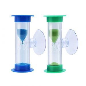 AIMEKE 2 Pièces Sablier Minuterie Coloré, Sablier Brossage Dents Enfant, Sablier avec Ventouse, Sablier 3 Minutes et 2 Minutes pour Jeux,Cuisine, Exercice, Etude (ZIXUYS, neuf)