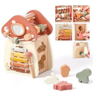 Mamimami Home Cube d'activité bébé en Bois 5 en 1, Cube de motricité à partir de 1 an, Jouet éducatif pour bébé à partir de 1 an (mamimamihome baby, neuf)