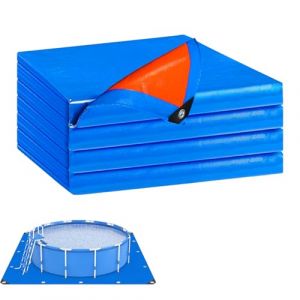 Tapis de Sol pour Piscine - Bâche de Sol Rectangulaire - Hors Terre Tapis de Protection Pliable Imperméable pour Piscines Gonflables et Bains à Remous - Bicolore - Anti-crevaison (200x400cm) (XingTaiShiFengCongWuLiuYouXianGongSi, neuf)