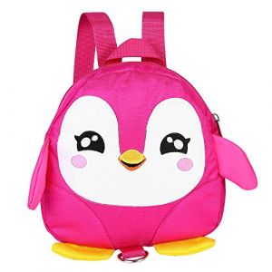 Zerodis Sac à Dos Attaché avec Lien Laisse Anti-Perdu Harnais de Sécurité Bébé Bambin Enfant Tout-Petit Garçons Filles Marche Promenade Sortie avec Gardien Pingouin Mignon âgées 1-3 an(Rose) (Amoq313, neuf)