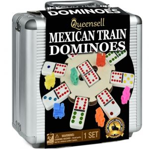 Set De Domino Mexicain avec Moyeu en Bois, Jeux De Société avec Tuiles Domino – Jeu De Dominos Double 12 pour Soirée Jeux en Famille pour Adultes Et Enfants À Partir De 8 Ans (Queensell, neuf)