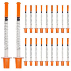 Lot de 20 seringues 1 ml/cm&sup3; - Fournitures de pr&eacute;sure avec t&ecirc;te - Emballage individuel - Tubes en plastique - Outils de mesure polyvalents - Seringue liquide pour l'alimentation des animaux de (GOEMKER EU, neuf)
