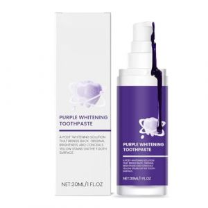 Dentifrice Blanchissant Violet - Haleine Fra&icirc;che &Agrave; la Menthe, Nettoyage en Profondeur, &Eacute;limine Les Taches, Ravive L'&eacute;clat, Utilisation FacileeEn 2 &Agrave; 3 Minutes(1pcs) (LiuYanFengDP, neuf)