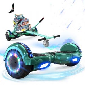 RCB Hoverkart Gyropode Hoverboard Kart pour Enfant et Adulte, Overboard et Kart avec Bluetooth-Musique/LED-Roue Clignotante, Hoverboards Cadeau pour Enfants (RCB EU STORE, neuf)