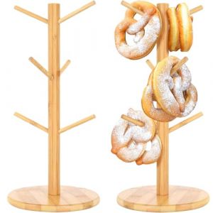 2 Pi&egrave;ces Porte Tasse, Porte-tasses Bois avec Base &Eacute;paissie, Support Tasse a Cafe, Porte-Gobelet &agrave; Caf&eacute;, Porte-Tasses Bois avec Base &Eacute;paissie, Porte Mug Support Tasse Support &agrave; Bretzel (DINODANUBE TRADING, neuf)