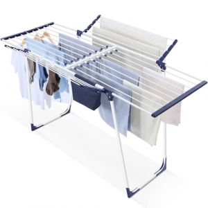 SYKIARIOL S&eacute;choir &agrave; Linge &agrave; Ailes, s&eacute;choir sur Pied avec Ailes, &eacute;tendoir &agrave; Linge Pliable Extensible avec Sac &agrave; Pinces et Porte-Chaussettes, Convient pour Les v&ecirc;tements et Les Serviettes (SYKIARIOL, neuf)