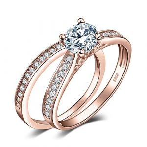 JewelryPalace 1,3ct Zircone Cubique Solitaire Bague Femme Argent 925 Plaqué Or, Bague de Fiançailles Femme, Bagues Anniversaire Mariage Promise Alliance, Plaque Or Rose Bijoux femme, (jewelrypalace, neuf)