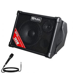 BP80 Amplificateur de guitare acoustique à piles - Haut-parleur Bluetooth portable 100 W, 6 entrées, égaliseur 3 bandes, noir (jiangjiang666, neuf)