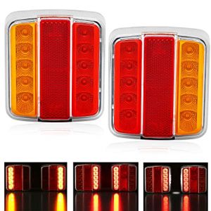 DARKGUARD Led Feux Arrière De Remorque 12v,2 Pcs Feu Arrière Led 12v Etanche Feu Arrière Remorque Gauche,Lampe Lumière d'Immatriculation Feu led Imperméable Pour Camion Caravane Motorhome Van E-Mark (DARKGUARD, neuf)