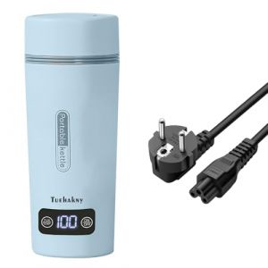Bouilloire électrique, bouilloire de voyage avec écran LCD, 4 températures réglables, 350 ml, doublure en acier inoxydable 304, 300 W 220 V, fonction anti-feu sec et maintien au chaud (Tuehakny-us, neuf)