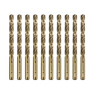 SALI 10 pièces M35 HSS Cobalt Ensemble de forets avec forets hélicoïdaux 8mm HSS-Co Forets acier Forets fer Ensemble de forets à métaux pour bois, métal, plastique, aluminium, plastique dur (SALITools, neuf)