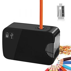 Taille-crayon &eacute;lectrique Piles Et Usb Taille-crayons Automatique Avec R&eacute;cipient Pour Crayons De 6 &agrave; 8 Mm - Pour L'&eacute;cole Maison Bureau Enfants Et Les Adultes Noir (josid store, neuf)