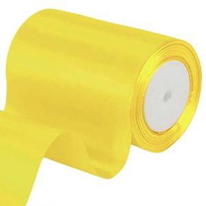 POPOYU Ruban Satin Jaune citron 10cm de Large,23m Ruban Cadeau,Ruban Couture pour Gros Noeud Cadeau,Ruban Satin Soie pour Décoration Mariage,l'artisanat Décoration Maison,Fête Gâteau,Emballage Gâteau (Official flagship store of bubble fish, neuf)