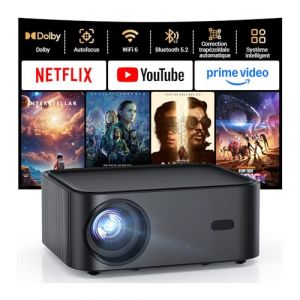 HAPPRUN H11 Projecteur Bluetooth 1080P, Full HD Vid&eacute;oprojecteur Portable avec Haut-Parleur Int&eacute;gr&eacute;, Mini Retroprojecteur Compatible Smartphone/HDMI/TV Stick/USB/PS5 pour Maison, Chambre, Ext&eacute;rieur (HAPPRUN-EU, neuf)