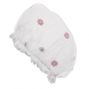 Veemoon Bonnet de Réutilisable Bonnet Floral Rose à Double Couche Imperméable Matériau Maille Douce pour Spa et Utilisation à Domicile (Quiet Window, neuf)