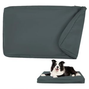 DUJUIKE Imperméable Housse de Rechange pour lit pour Chien, Housse de Matelas pour Chien, Housse de Remplacement pour Matelas de Cage de Chien, Housse Amovible pour Coussin pour(Gris Foncé,L) (Pulchlla, neuf)
