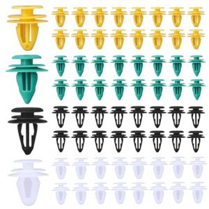 GVSS 60 Pi&egrave;ces Clips de Fixation Voiture Plastique 4 Tailles 8-10mm, Clips Voiture,Clips Plastique Voiture,Agrafe Carrosserie,Clips de Garniture de Voiture Universels pour Panneaux de Portes Auto (YinLuHeng, neuf)