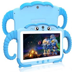 Tablette pour Enfant 7 Pouces Android Tablette Enfants avec WiFi Bluetooth ContrôLe Parental Logiciel Enfant Pré-Installé Quad Core 32Go ROM Tablette Tactile Educative Youtube Google Play (Bleu) (OKULAKU, neuf)