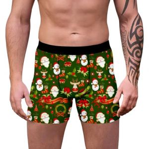 G&eacute;n&eacute;rique Cale&ccedil;on Homme No&euml;l Calecon Personnalise Homme Sport Personnalisable Boxer Rigolo Noel Calecon Microfibre Shorty Transparent sous-V&ecirc;tements Cadeau Noel Shorty (Cine montinr, neuf)