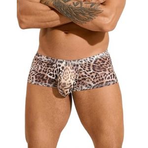 ohyeahlady Boxer Leopard Hipster Homme Grande Taille Calecon Rioglo Personnalise Cale&ccedil;on Drole Slip Chic Leopard Shorty Court sous V&ecirc;tements Trunks Brief Boxeur Boxershorts(L&eacute;opard,S) (ohyeahlady, neuf)