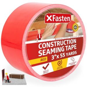 XFasten Ruban de revêtement de construction rouge, 7,6 cm x 55 m, revêtement en polymère et ruban clignotant pour coutures, pare-vapeur, mousse, enveloppe de maison, vide sanitaire et résine époxy. (Apipema EU, neuf)