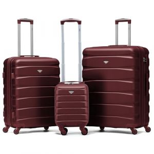 Flight Knight Jeu De 3 Moyen Et Grand Valises Legeres A 4 roulettes en Abs pour Bagages A Main par Plus De 100 Compagnies Aeriennes British Airways, Easyjet Et Taille Max pour Ryanair 40x20x25cm (Prime Brands Group FR, neuf)