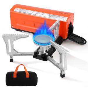 Réchaud Gaz de Camping, Mini Rechaud Pliable, Cuisinière de Camping Portable Extérieur avec Sac de Transport, Réchaud à Cartouche de Gaz avec Allumage Piézo, pour Randonnée, Voyages en Camping-car (BANANA PEAKS LIMITED, neuf)