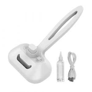 Brosse &agrave; vapeur pour chat, peigne lisseur autonettoyant, outil d'&eacute;pilation, fonction vapeur apaisante, poils d&eacute;m&ecirc;lants doux, avec un r&eacute;servoir d'eau translucide, mat&eacute;riau ABS, 19,6 x 11 x 10,7 cm (QiXingZhaoShuShangMao, neuf)