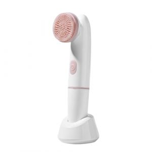 Brosse de nettoyage du visage, brosse électrique vibrante pour le visage, ABS, outil de soins de la peau à ultrasons en silicone avec 2 têtes de brosse, appareil de nettoyage des pores en profondeur (enshishijianghefuzhuangyouxiangongsi, neuf)
