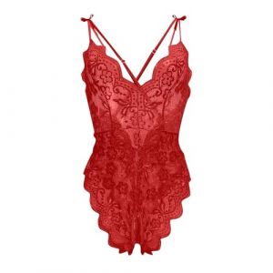 G&eacute;n&eacute;rique Tenue Noel Femme Nuisette Sexy Femme Vetements Lingerie Ouverte Tr&egrave;S Sexy Lingerie Sexy Noel Body Gainant Femme Sexy Lingerie Et V&ecirc;Tements Sexy Haut Rouge, M (Zawalud, neuf)