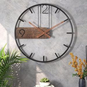GUDEMAY Horloge Murale Design Moderne Vintage, Grande Horloge Murale G&eacute;ante XXL 40 CM Silencieuse sans Tic-Tac M&eacute;tal Pendule Murale pour Salon, Cuisine, Chambre (GUDEMAY-FR, neuf)
